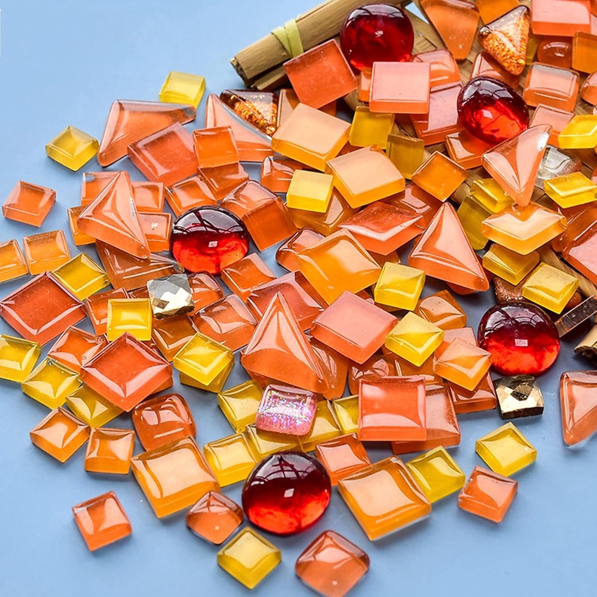 200g gemengde kleur kristal mozaïek tegels, kleine mini mozaïek tegel