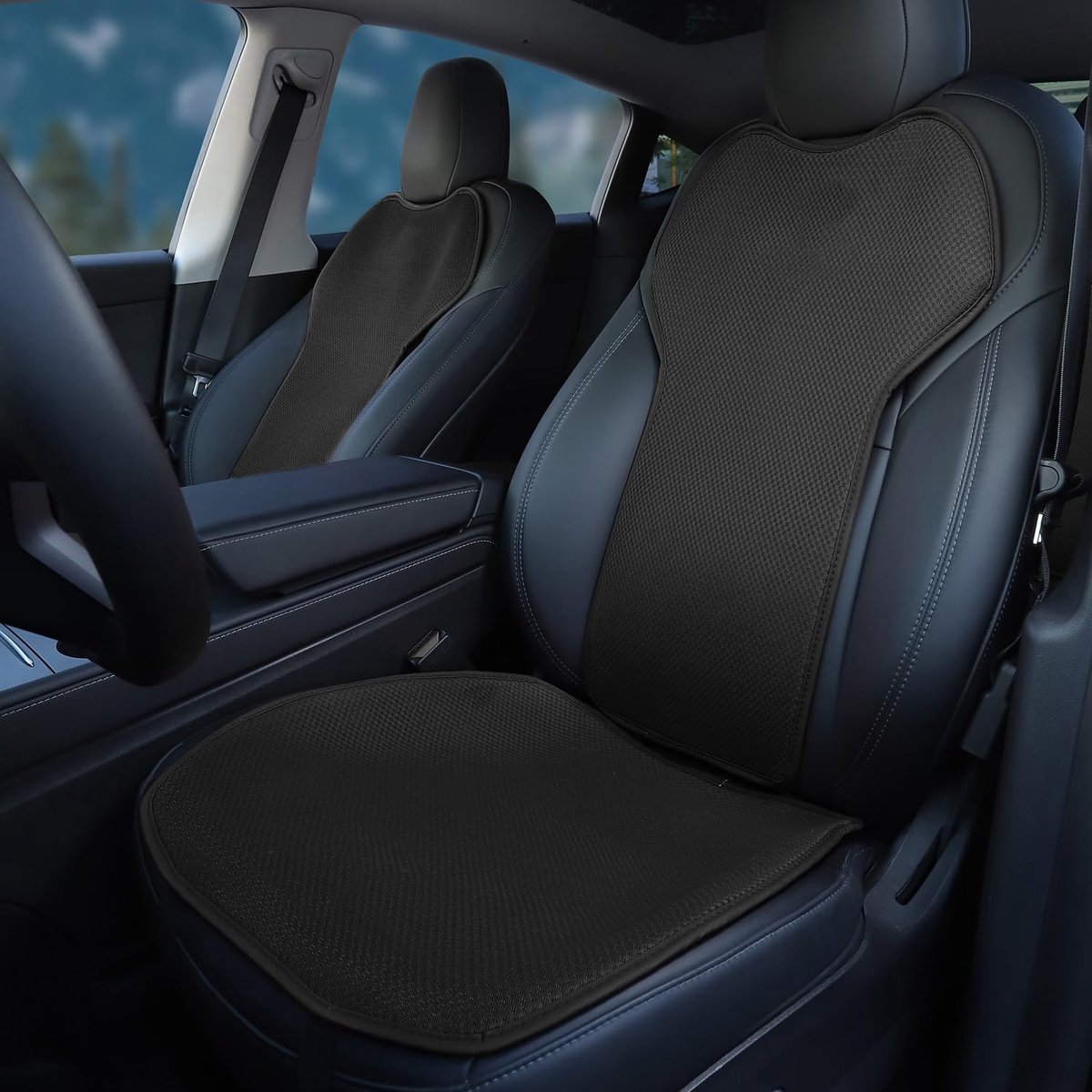 Zitkussenovertrekken volledige set voor Tesla Model 3 Highland 2017-2026 | Auto Voor Achterbank Protector Vier Seizoenen Universele Ijs Zijde Seat Protector Pad Mat Interieur Decoratie Accessoires