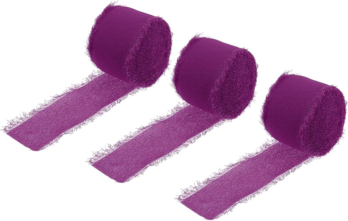 Chiffon Kleurlint 3,8 cm x 20,5 cm lint paars chiffon zijde lint voor