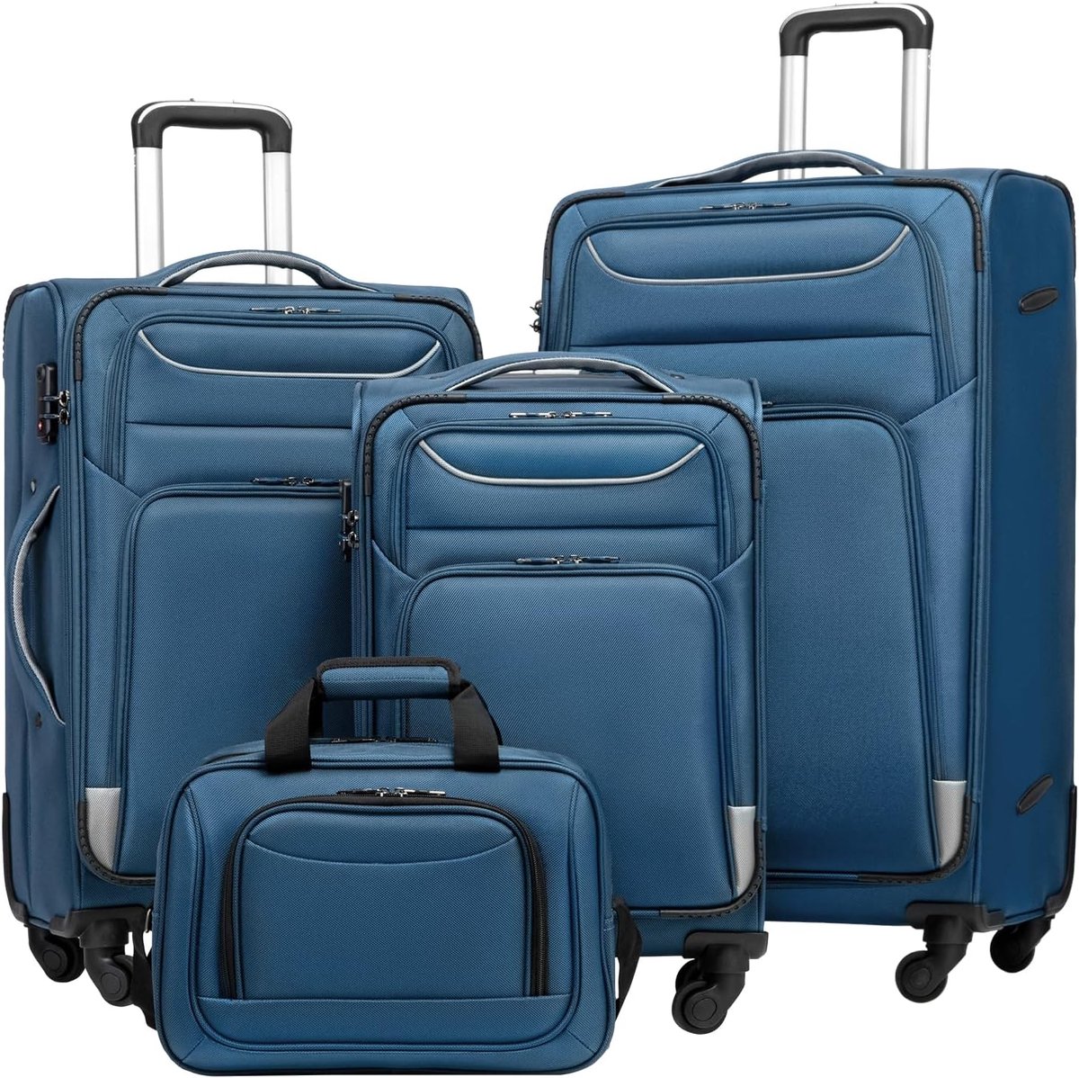 Trolley Reiskoffer Met 4 Wielen, Stoffen Handbagage, TSA-Slot, Grote