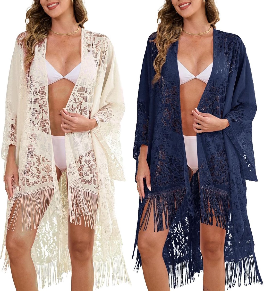 2 stuks strandtuniek voor dames, bikini-cover-up dames, strandvest