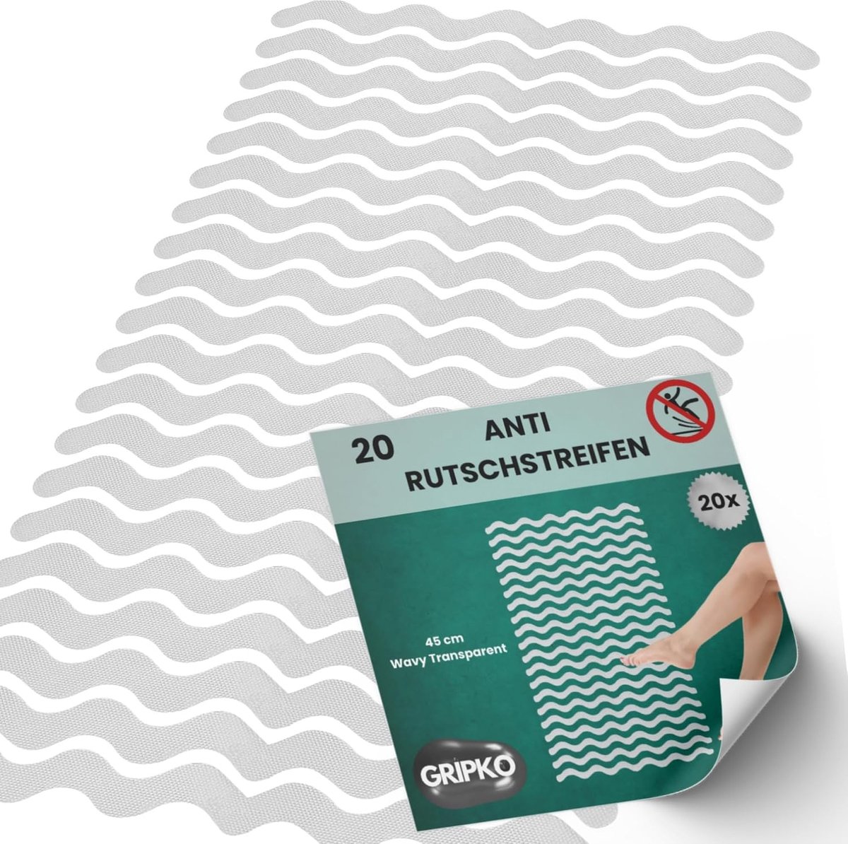 Badstickers antislip 20 stuks - verbeterde lijm - onzichtbare strepen - veilig badplezier voor baby en peuter - SnelShoppen