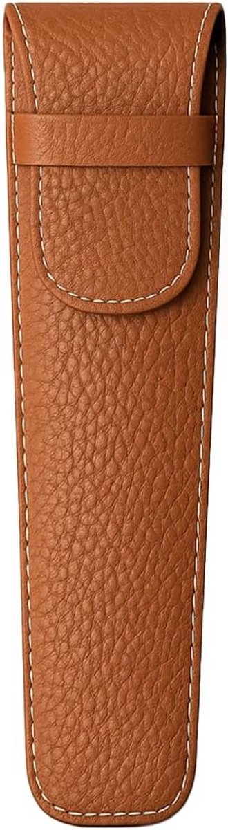 Waaierhoes met Flap - Luxe Waaieretui & Waaierbescherming - Beschermhoes voor Opvouwbare Waaier - Compact Leren Etui Fan Sleeve - Bruin - 25 cm