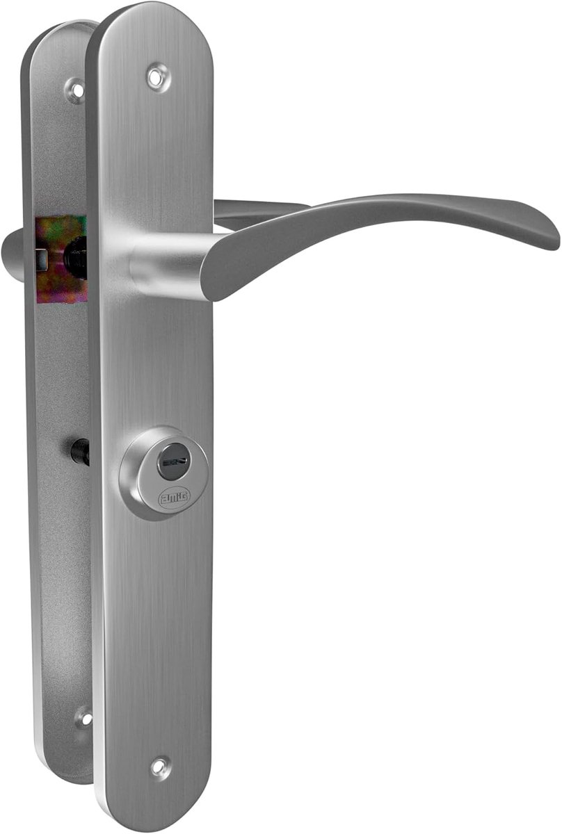 Amig - Deurkruk Links Mod. ISHI met Kruk Mod. 46 - Geborsteld Nikkel Staal - 240 x 45 mm - Vierkantstift 8 mm - ShopVlot