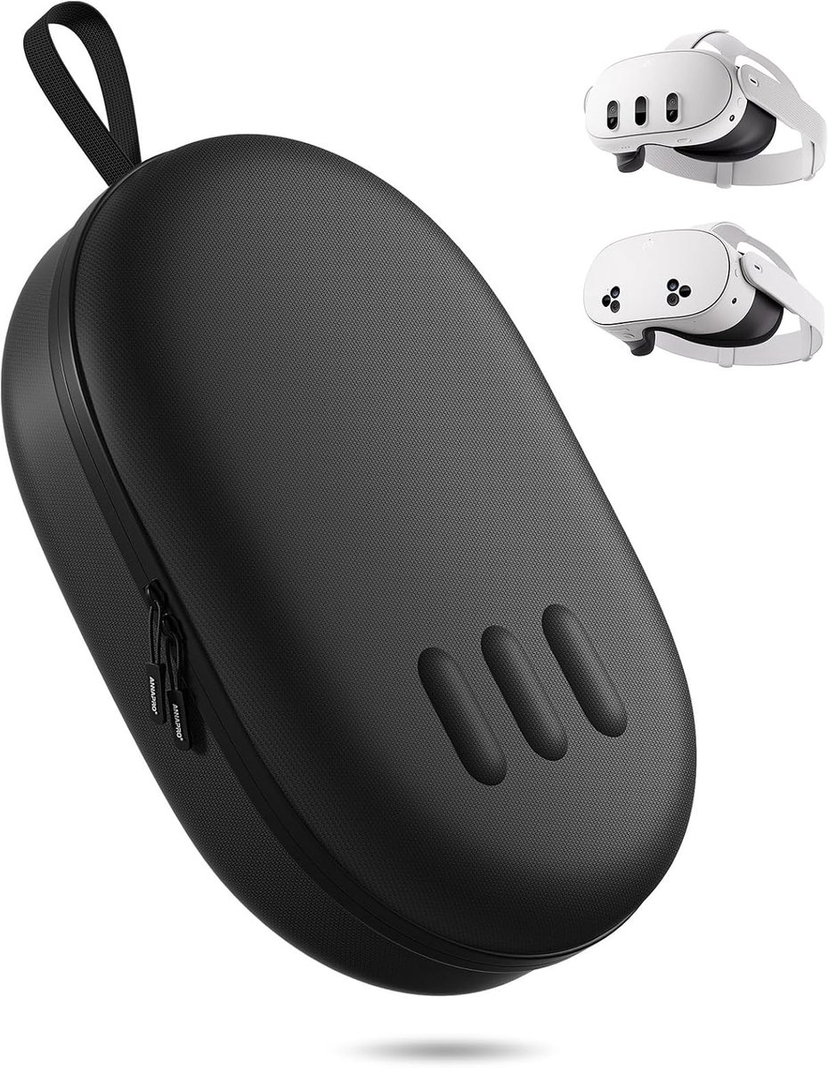 draagtas voor Meta Quest 3, compatibel met Oculus Quest 3 headset met Elite Strap, controllers en andere accessoires, opbergdoos met superieure bescherming voor reizen (zwart)