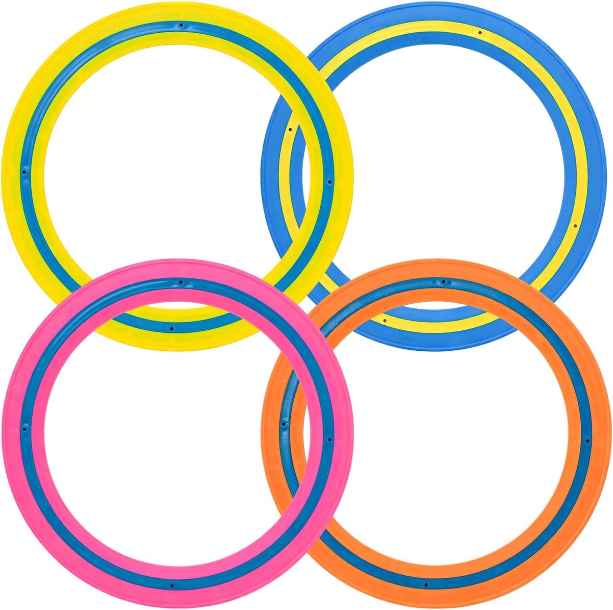4 stuks werpringen Flying Ring 25 cm, Frisbee-ringen, strandschijf, outdoor speelgoed, geschikt voor buitenspellen voor kinderen en volwassenen, ringschijf voor speelplaats op school