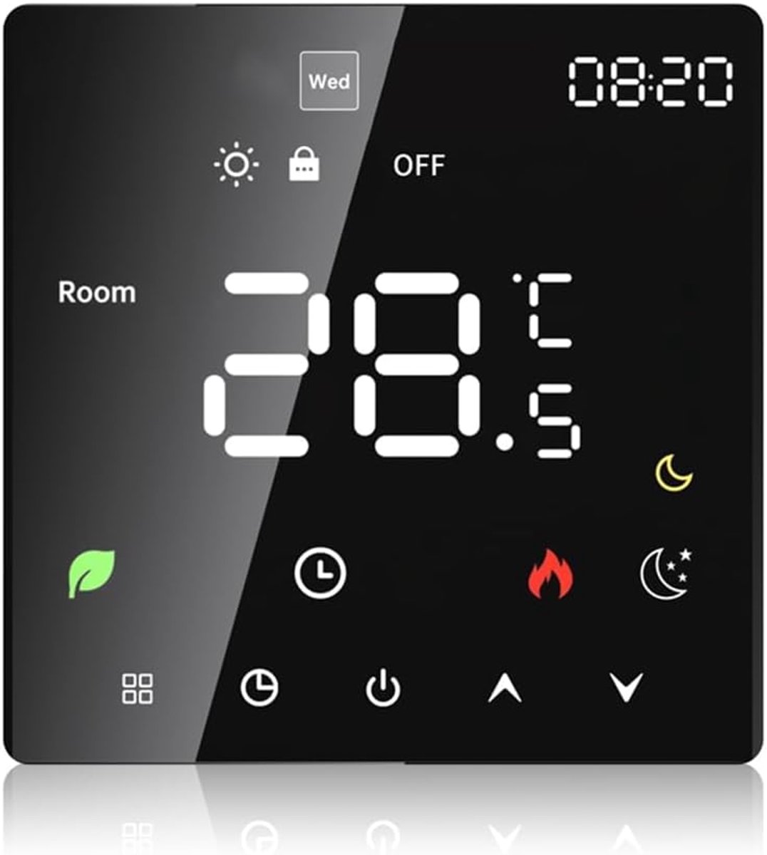 SnelShoppen - Thermostaat Vloerverwarming, Slimme Elektrische WiFi Ruimtethermostaat met Aanraakscherm, Stemcontrole, Programmeerbaar, IP20 Beschermin