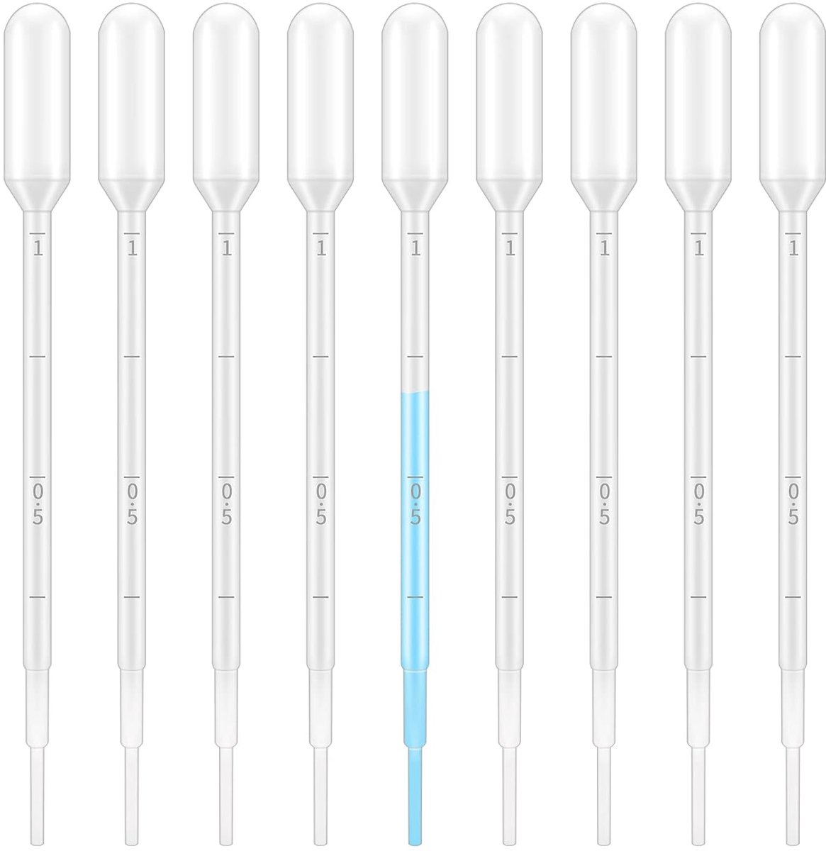 Pipet druppelaar, 1 ml meetpipet, voerpipet, dropper, polyethyleen