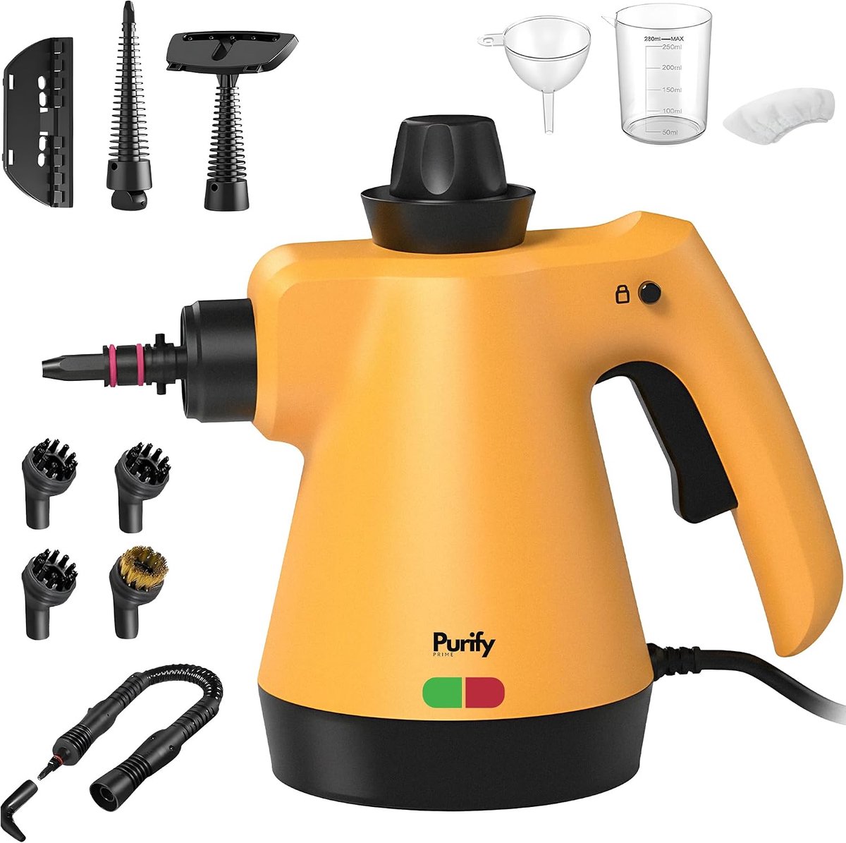 Handstoomreiniger 12-in-1 - 1100W - Geel - Diep reinigen zonder chemicaliën - SnelShoppen