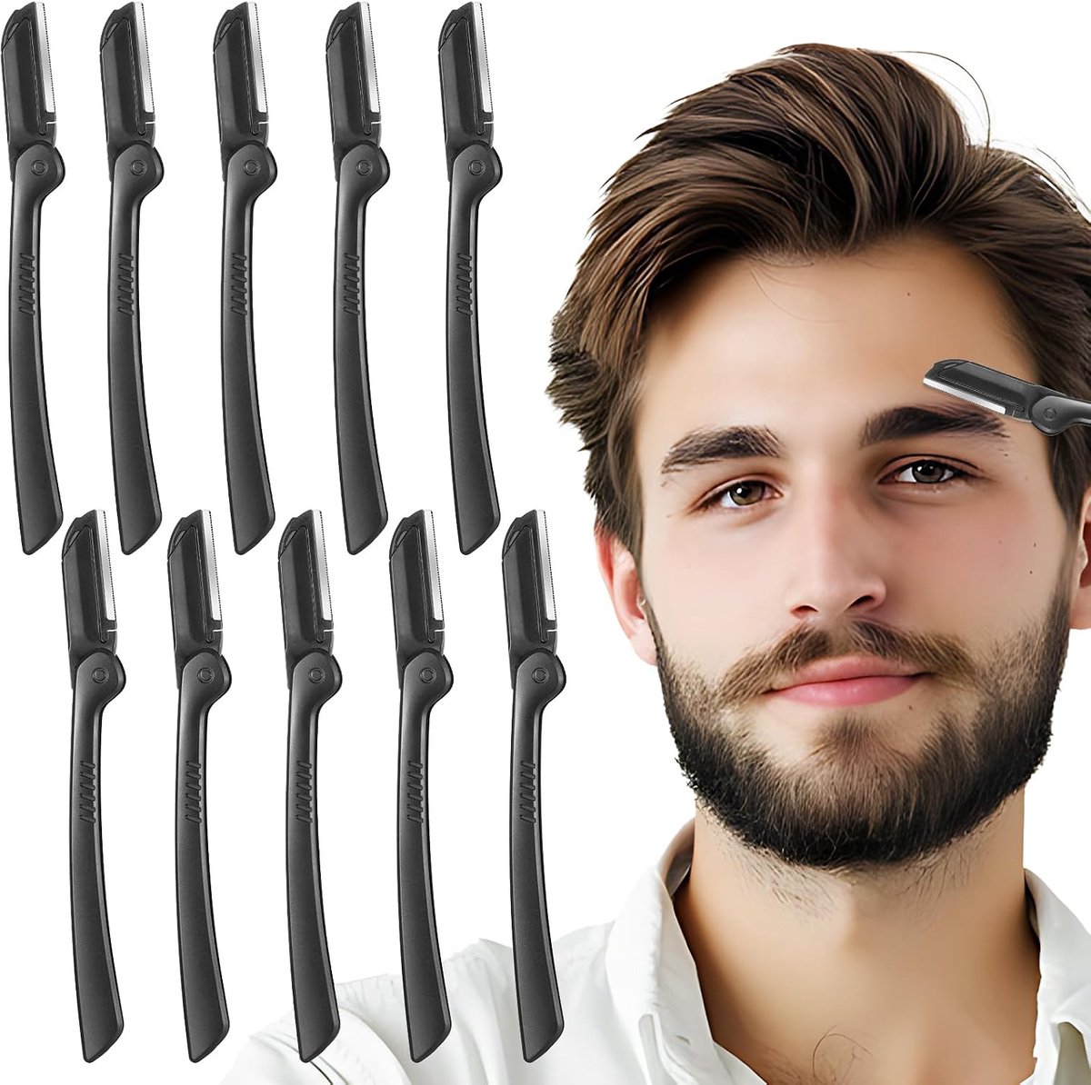 10 stuks opvouwbare wenkbrauwscheermesjes, dermaplane scheermes voor