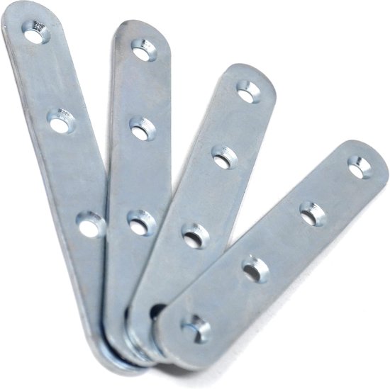 Set van 4 platte verbinders, gatenplaat, fixeerplaat, metalen — afbeelding 4