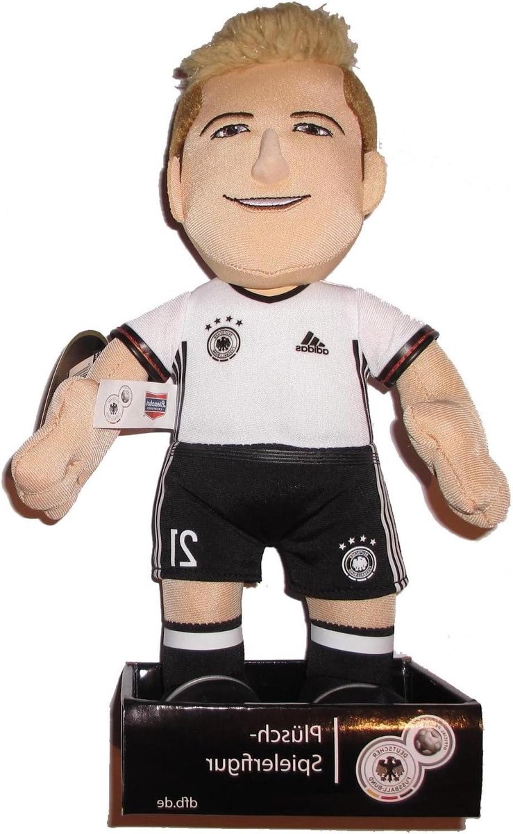 Spelerpop Marco Reus - Voetbalfiguur Stoffen pop - Voetbalfans verzamelen - Officiële DFB licentie - 25 cm - Geel
