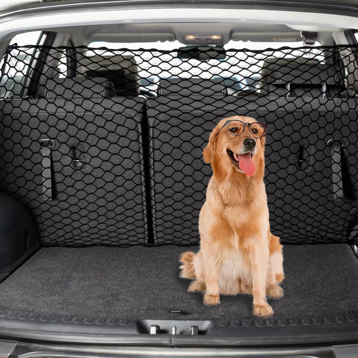 120 × 70 barrière voor honden, auto, barrièredeur, verstelbaar, net