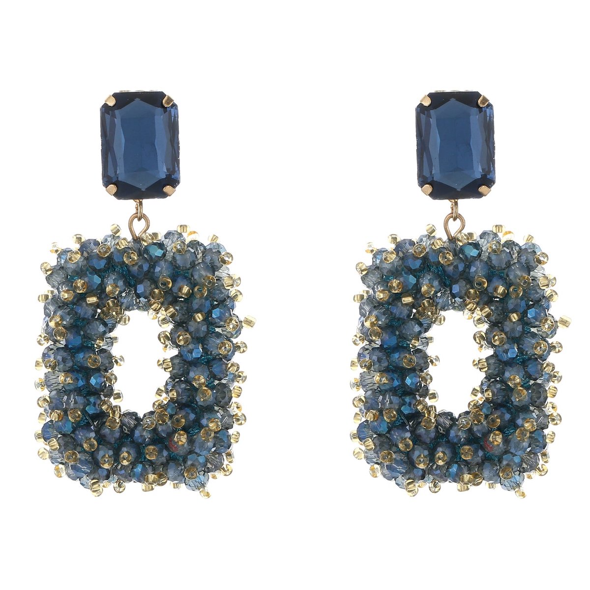 Michelle Bijou Oorbellen Statement blauw