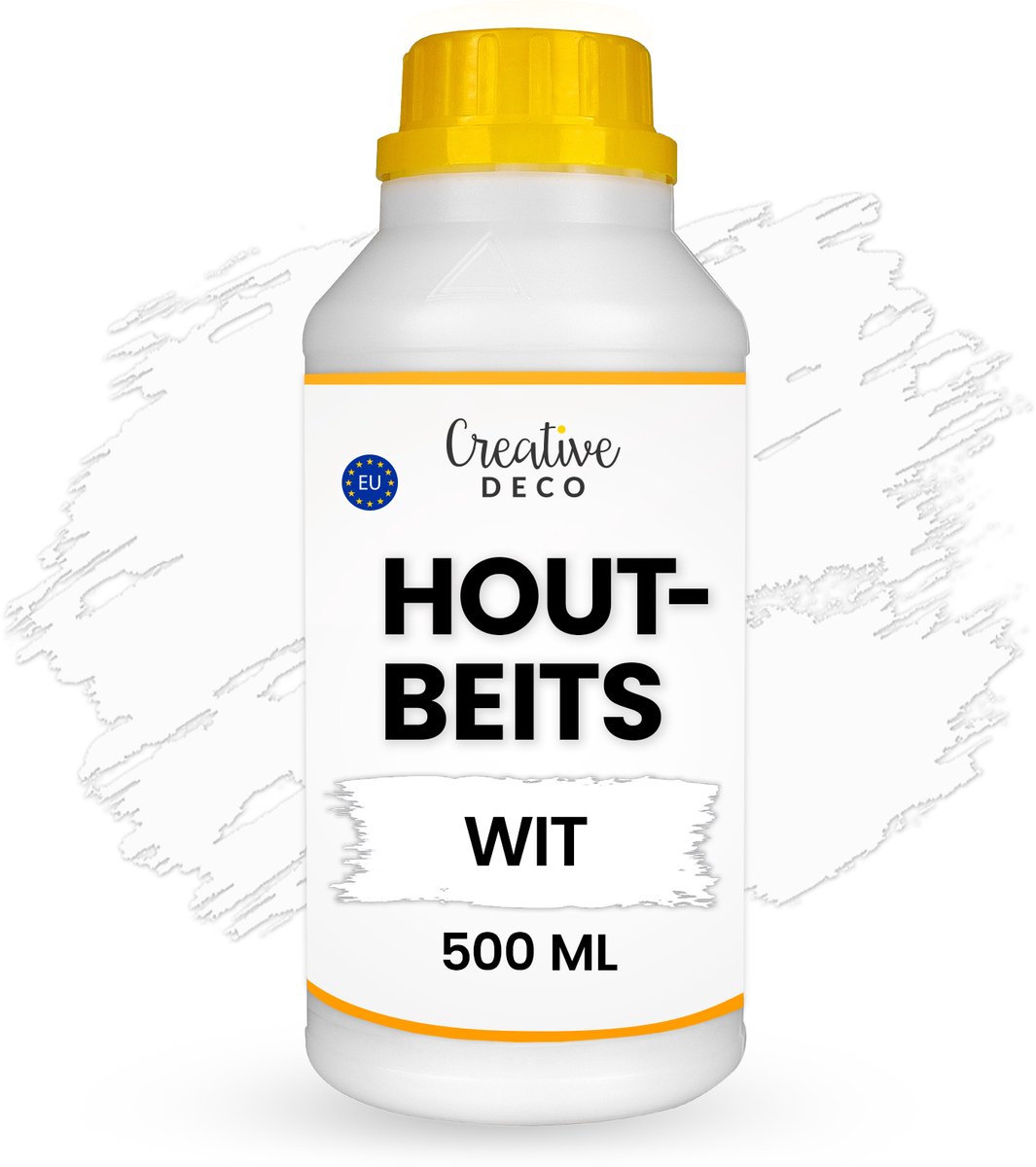 Creative Deco Houtbeits op Waterbasis | Wit Kleur | 500 ml | Sneldrogende Vernis | Niet Giftig | voor Hout, Houten Lambrisering, Beton, Baksteen, Behang en Meer | Hoge Efficiëntie
