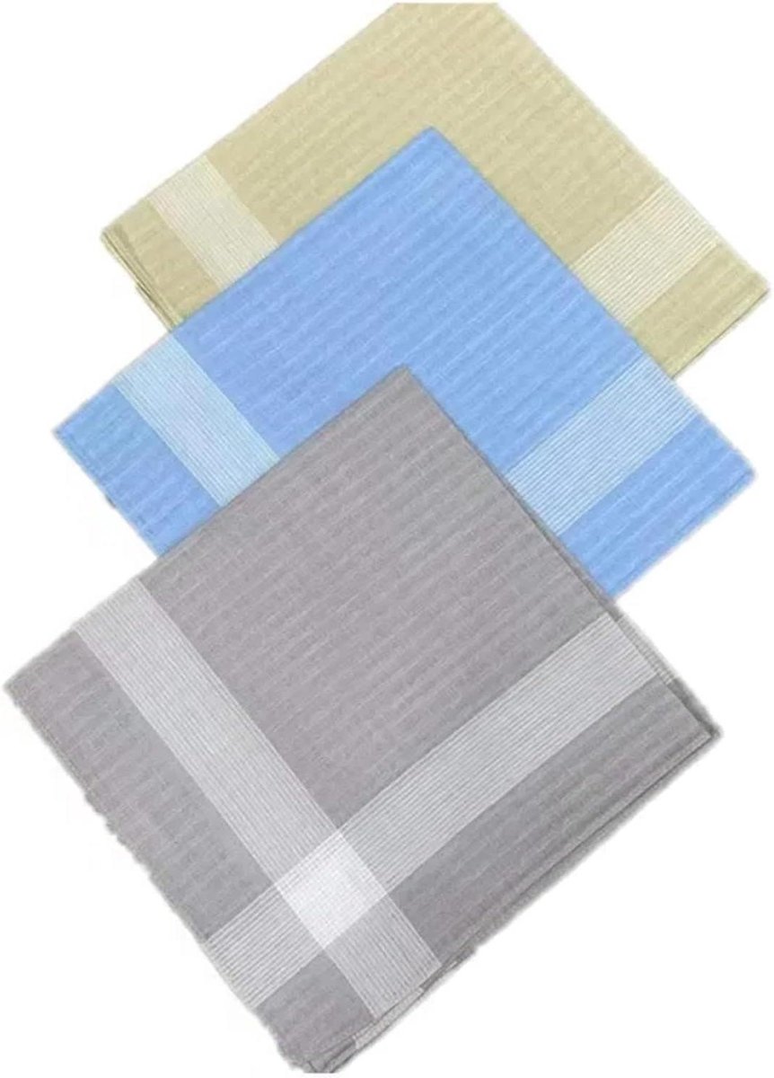 Zakdoeken Heren - Zakdoek Katoen - Dagelijks Gebruik - Zweetabsorberend - 40 x 40 cm - Gestreepte