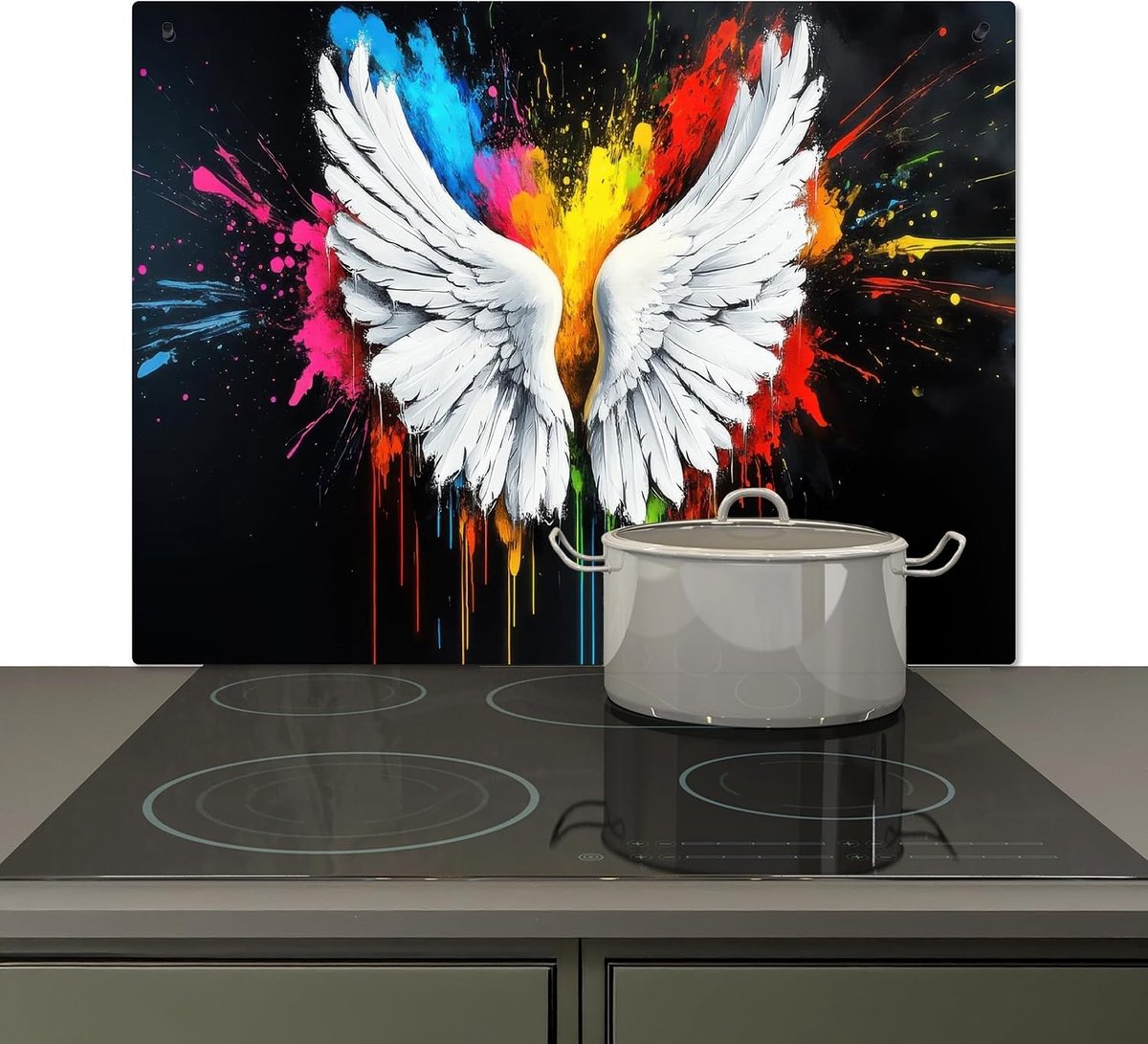 SnelShoppen - Keuken Achterwand Beschermer 52x78cm - Aluminium Spatbescherming voor Inductiekookplaten - Hittebestendig - Kleurrijk - Voor Koken en Be