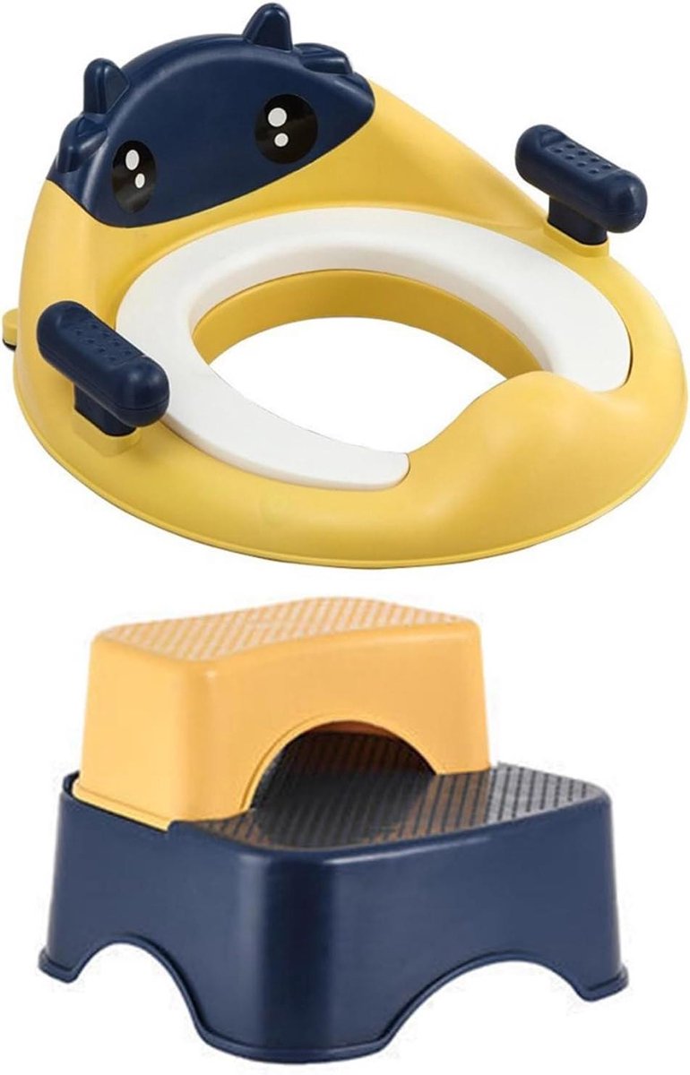 Kinderpotje Stoel - Peuter Toilet Trainer - Zelfstandig Leren Zindelijk - Zachte Warme PU Pad - Universeel - Geel