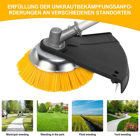 SnelShoppen - Professionele Onkruidborstel Set van 3 - Stalen Ronde Borstels 200 x 25.4 mm voor Borstelsnijder en Onkruidtrimmer - Tuinaccessoires — afbeelding 3
