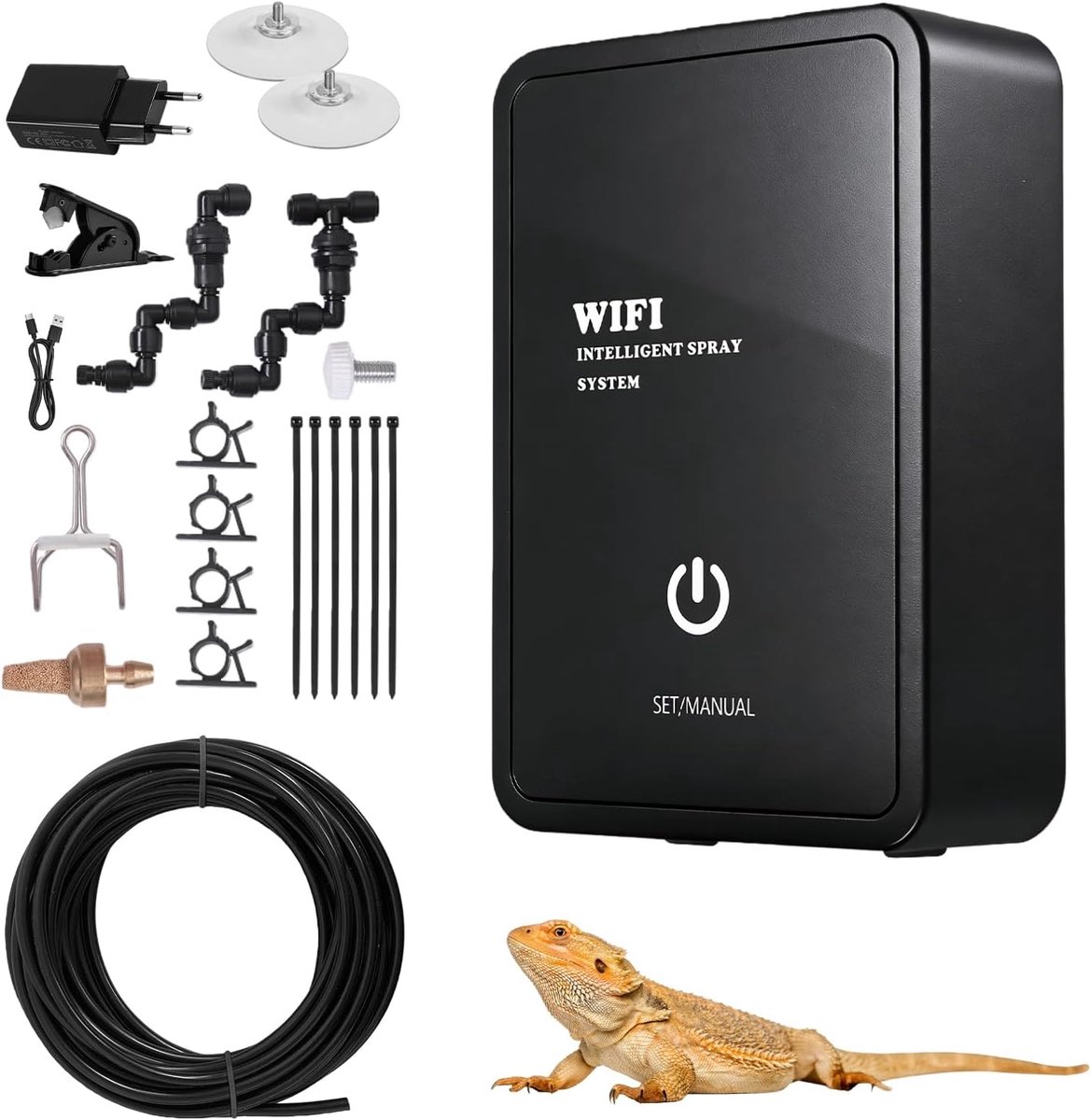 SnelShoppen - Intelligent Reptiel Misting Systeem, Automatische Terrarium Besproeiing, Slimme Controle via App, Perfect voor Chameleons en Amfibieën,
