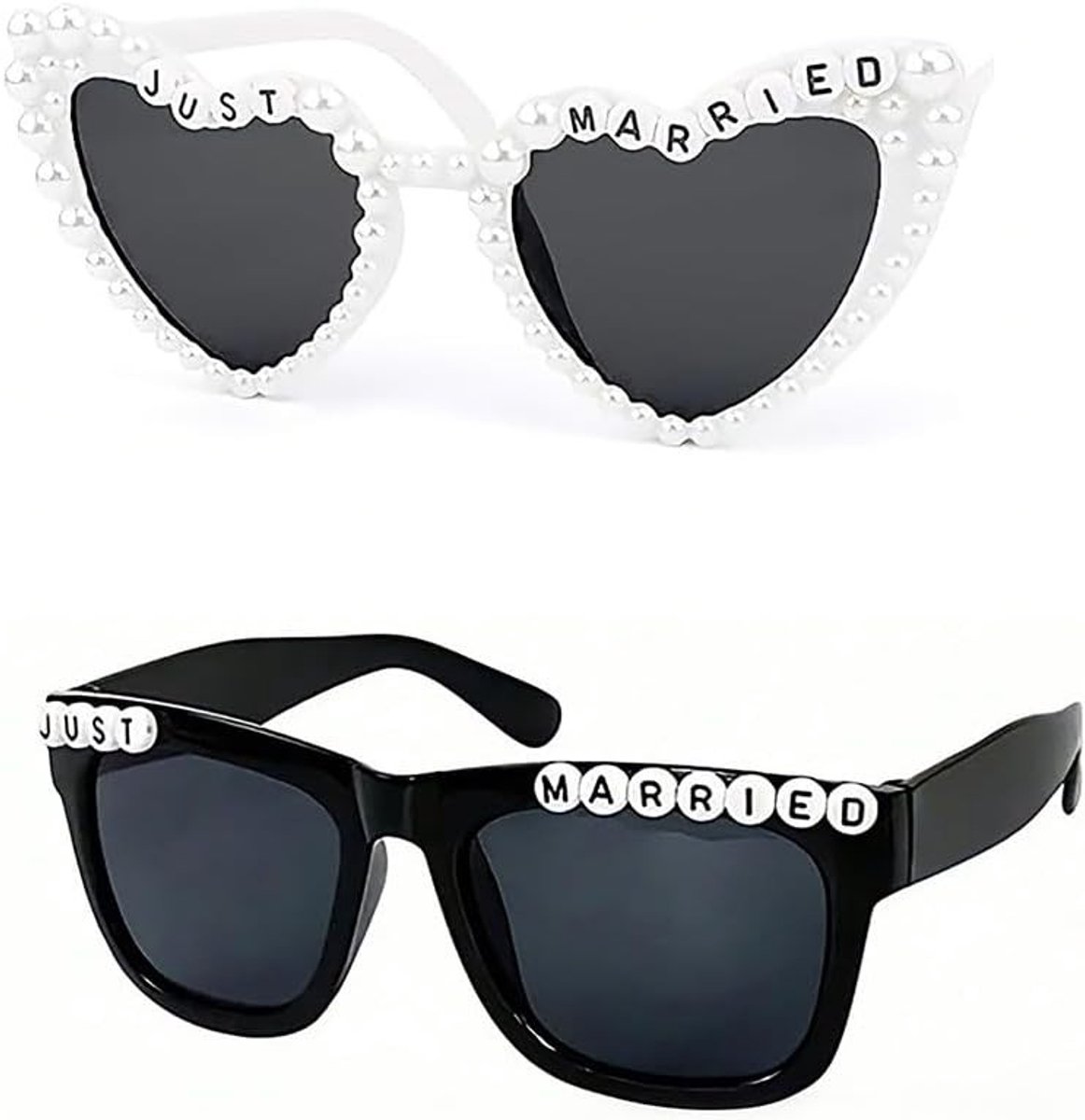 Hartvormige feestbril voor dames en heren - 2 stuks zonnebril voor carnaval, huwelijk en kostuumaccessoires