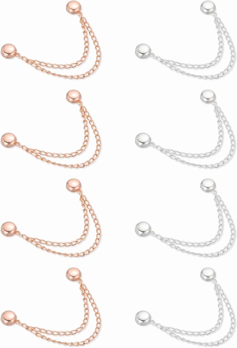 8 stuks magnetische kledingclips, ronde kledingklemmen met ketting