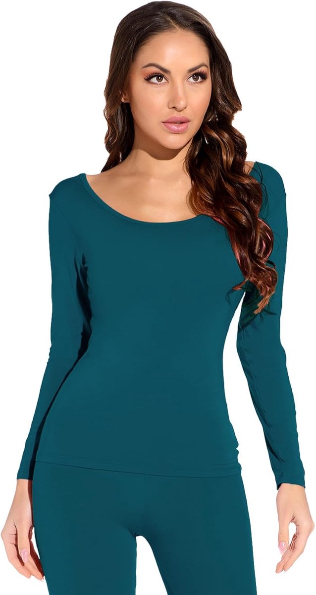 Ultradun modal thermisch ondershirt voor dames met ronde hals en