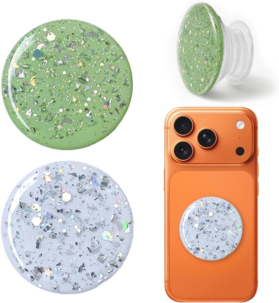 Set van 2 draaibare ringen voor telefoon, uittrekbare telefoonhouder