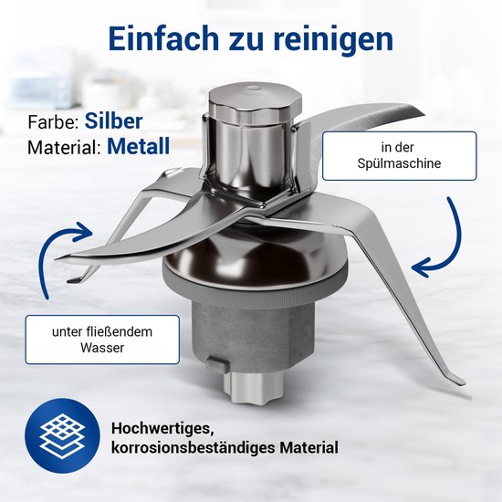 Alternatief Mes compatibel met Thеrmomix TM 21 - Kookaccessoire mixmes reservemes, roestvrij staal, inclusief afdichtring, voor keukenmachine — afbeelding 3