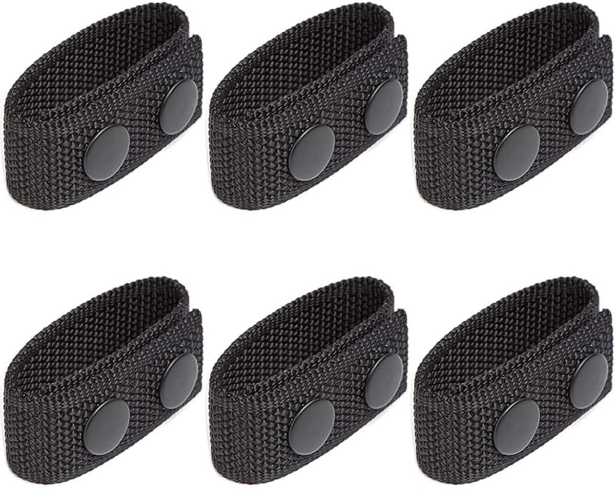 6 stuks nylon Duty Belt Keeper met dubbele drukknopen voor 2 en 225 inch veiligheidsgordels voor tactische politie militaire uitrusting accessoires, blauw, M