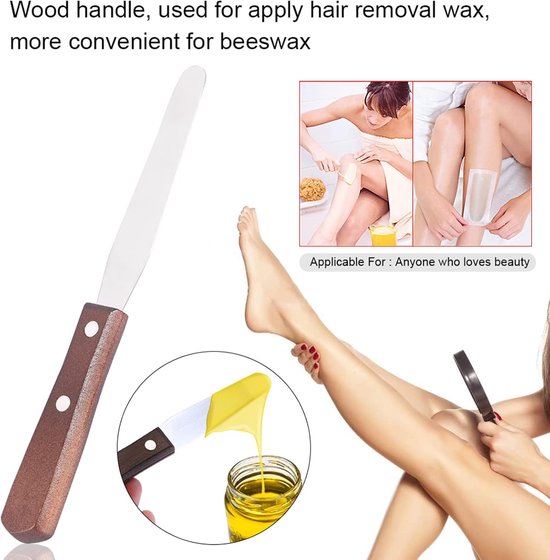Herbruikbare Metalen Wax Mengmes Ontharing Waxing Applicator Houten — afbeelding 3