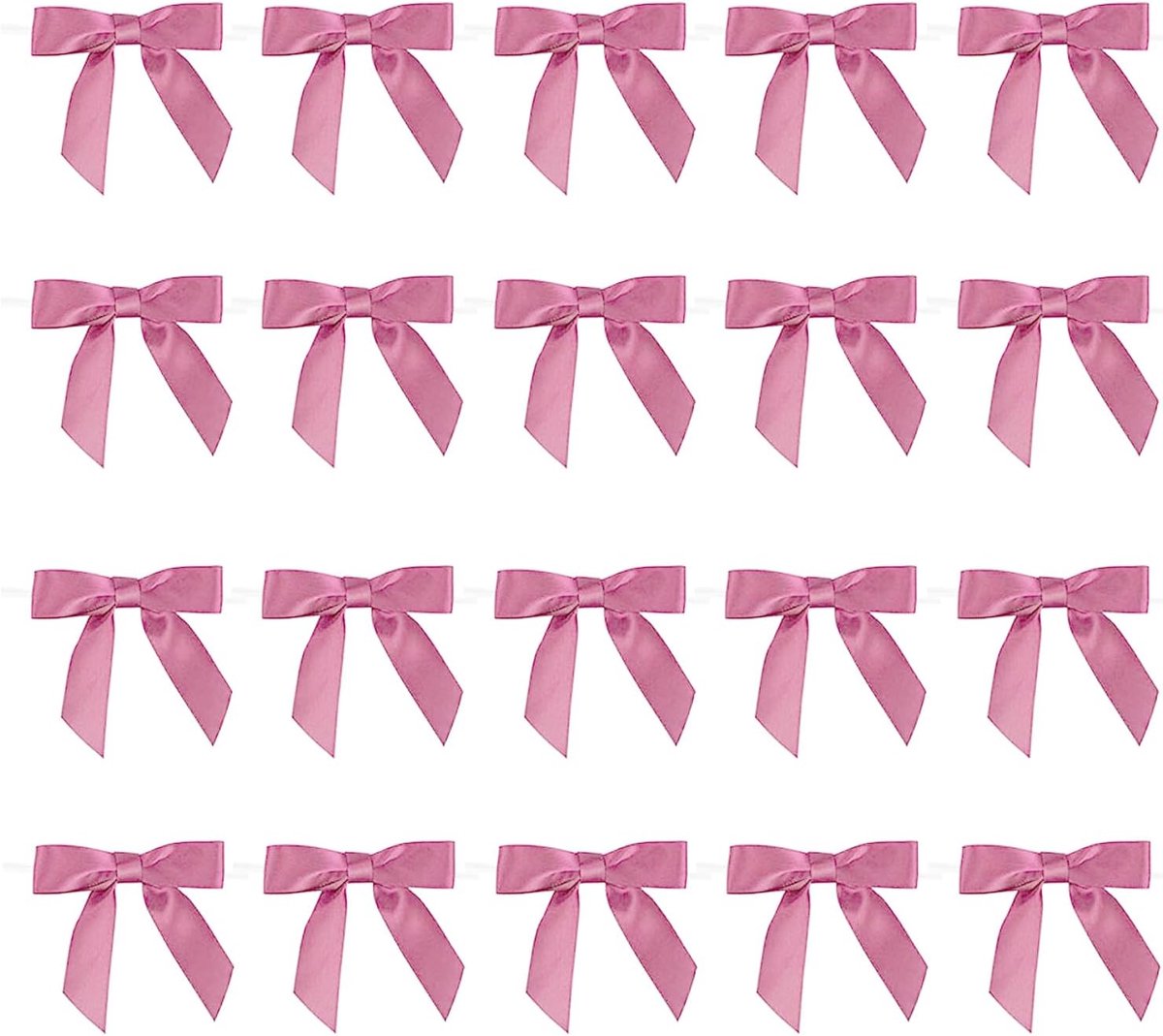 20 Stuks Roze Satijnen Strikjes met Snelbinder, Kleine Decoratieve