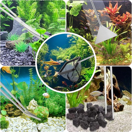 Tools voor aquarium, 7 stuks, roestvrij staal, aquariumaccessoires — afbeelding 5