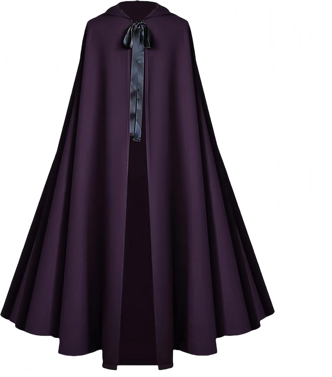 Halloween Kapmantel voor Volwassenen - Middeleeuwse Renaissance Tovenaar Cape - Kostuum voor Mannen en Vrouwen, 135 cm, Perfect voor Feestjes en Cosplay