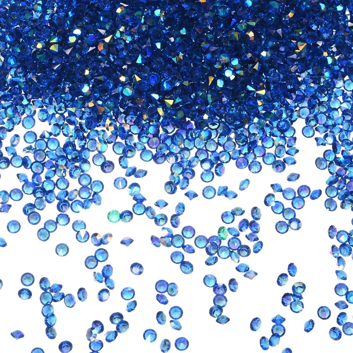 METERXITY 3600 stuks acryl diamanten, 0,12 inch/3 mm bruiloft tafel strooi confetti kristallen voor vaasvullers/kunstambacht, acryl diamanten edelstenen [donkerblauw AB]