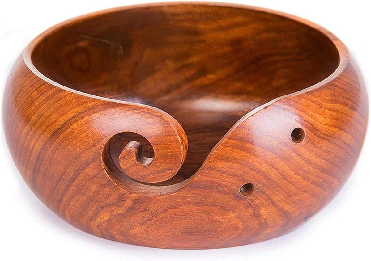 Houten garenkom , breiaccessoires en benodigdheden, garenhouder voor