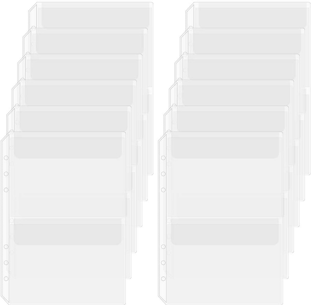 12 vellen A5 ringband-inserts 2 vakken mapverdelers 21,3 x 15 cm 6
