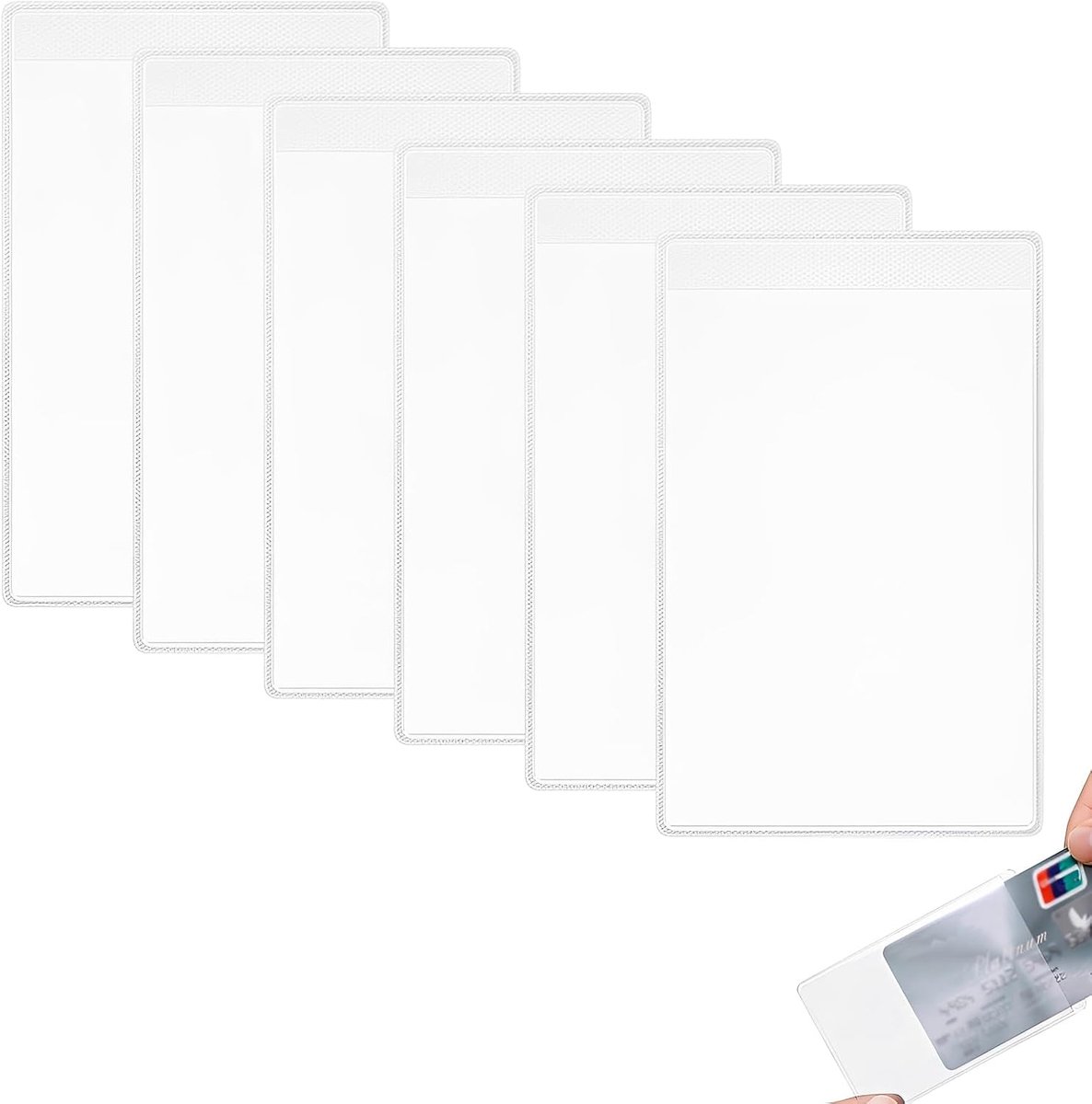 6 x beschermhoezen voor creditcards, van kunststof, transparant, voor