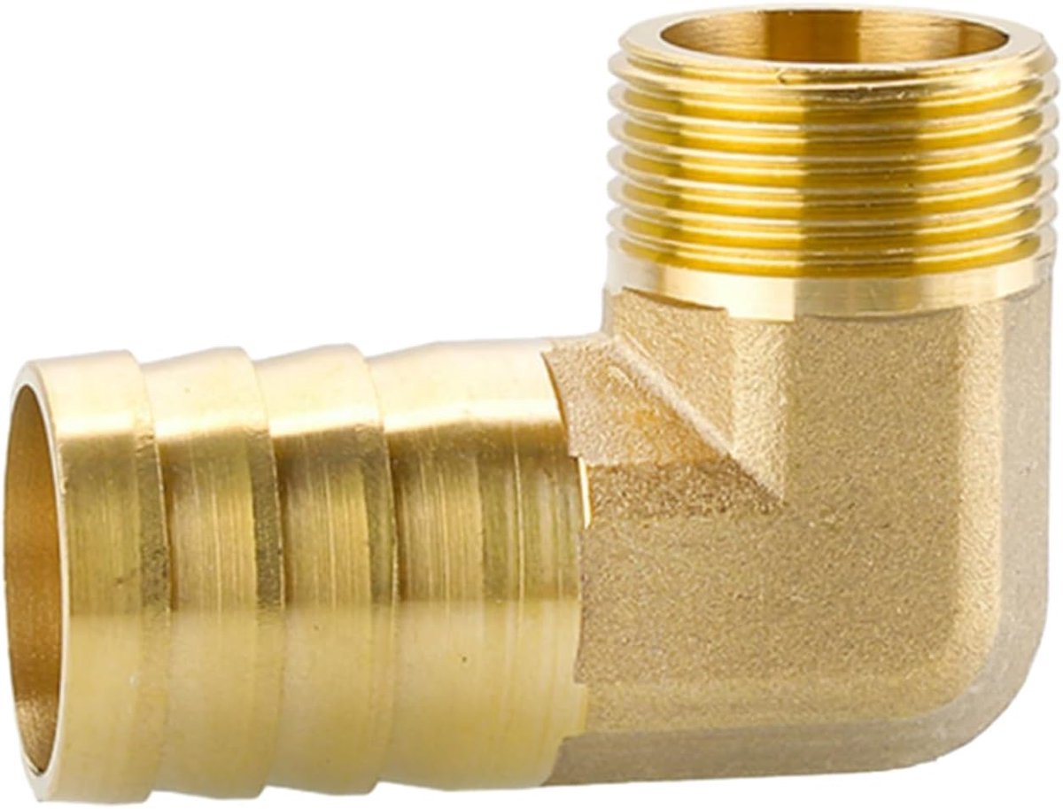 3/4 "Slang Barb Elleboog 90 Graden L Rechte hoek Prikkeldraad Fitting, Buitendraad Barb Splicer Mender Joiner Slang Fitting Adapter Connector voor Air Water Olie (25 mm)