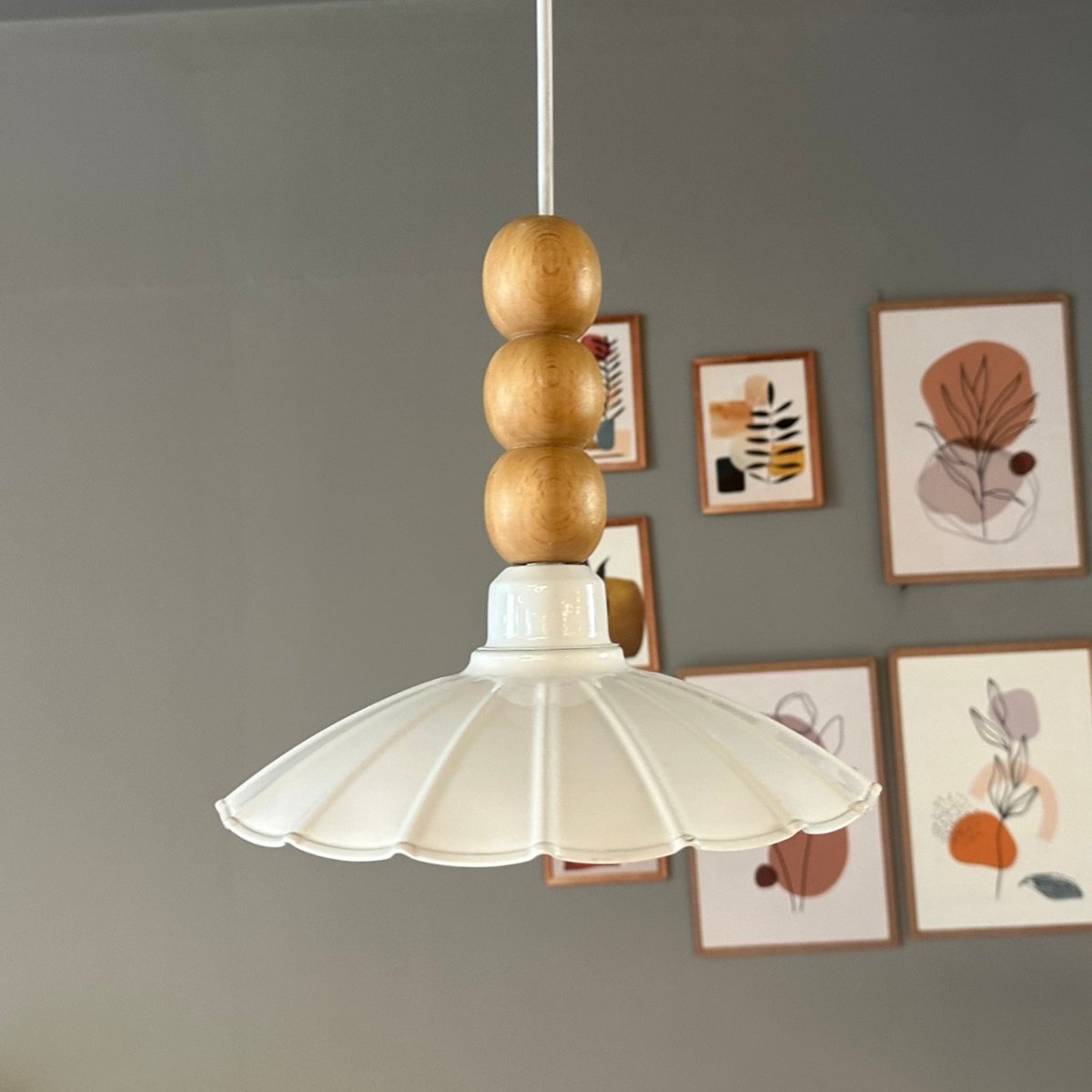 Bamyum Risso hanglamp, industriële Modern stijl, Ø25 cm, wit metalen lamp
