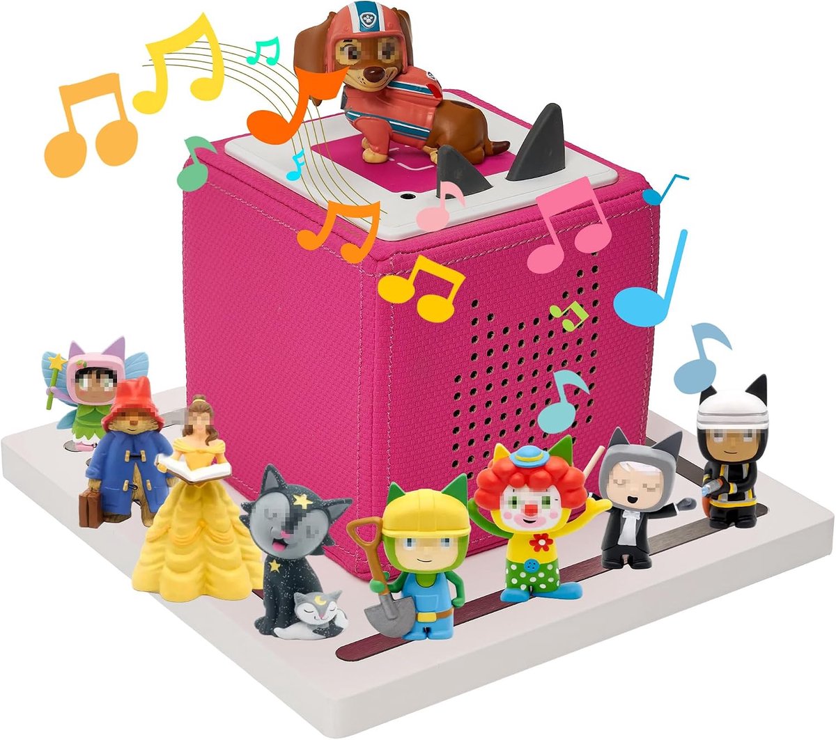 Tonies-rek, vierkant, wit opbergrek, compatibel met Toniesbox 1 en Toniesbox 2 Tonie-rek, voor meisjes, dennenhout, display voor 10-20 tekens, voor kinderspeelkamer