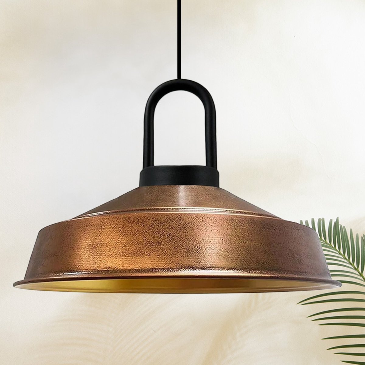 Bamyum Asletl hanglamp, industriële Modern stijl, Ø41 cm, koperkleur metalen lamp