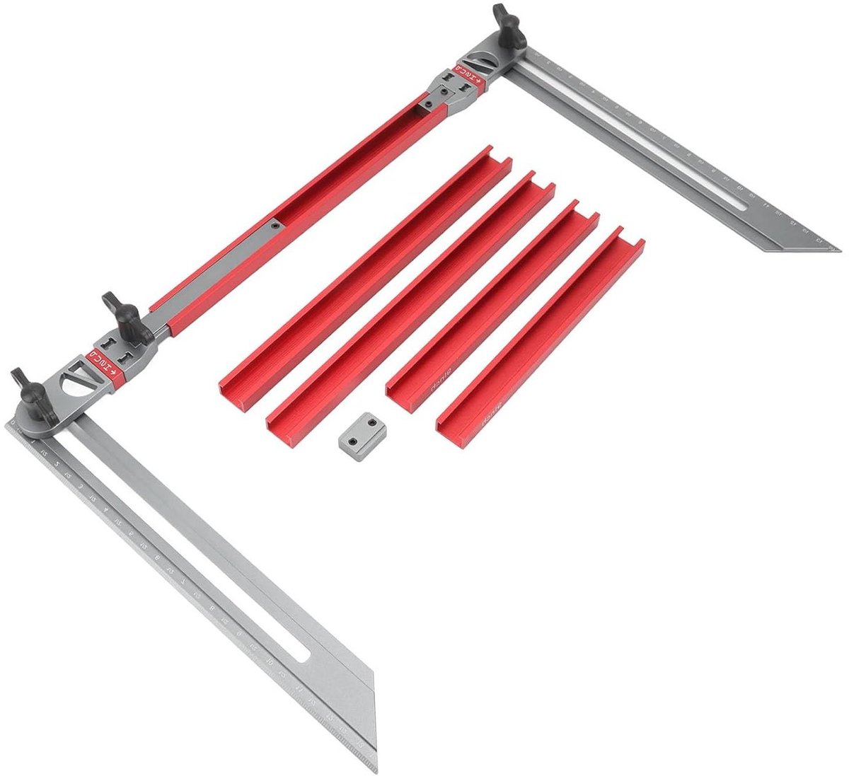 Trapprofiel Meetliniaal - Trapprofielmeter Sjabloon - Nauwkeurig Meten - Aluminiumlegering Constructie - 42 x 33 x 7 cm - Zilver