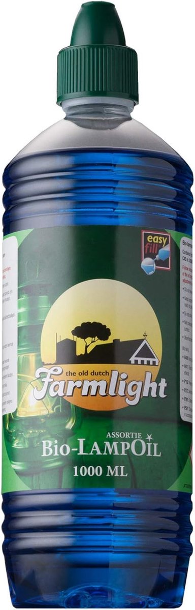SnelShoppen - Organic Lampolie Paraffine 1 Liter Blauw - Tuin Fakkel Brandstof - Makkelijk Vullen Systeem - Ideaal Voor Feesten, Camping en Buitenacti