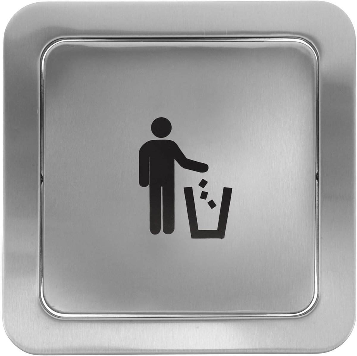 Afvalbakdeksel Keuken - Aanrecht Deksel - Afval Verwerken - Ingebouwd Ontwerp - 23 x 23 cm - Zilver