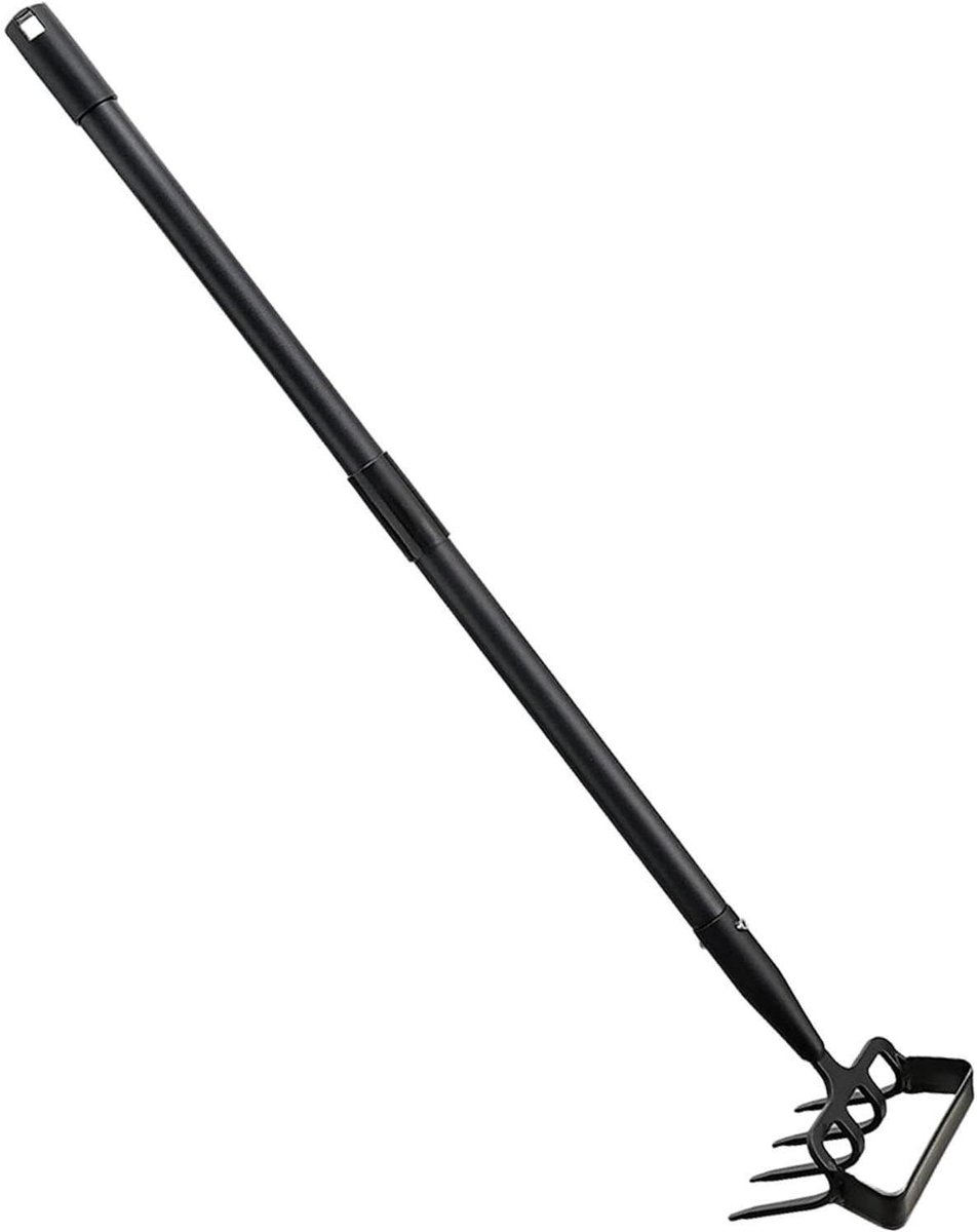 Schoffelhark Tuingereedschap - Hark Schoffel - Tuinonderhoud - Verstelbare steel - 134 cm - Zilver