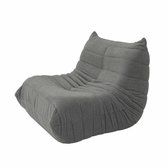 Zitzak – Grote Lounge Fauteuil – Relaxstoel – Ergonomisch Schuim – Grijs Pluche Bekleding – Woonkamer & Slaapkamer