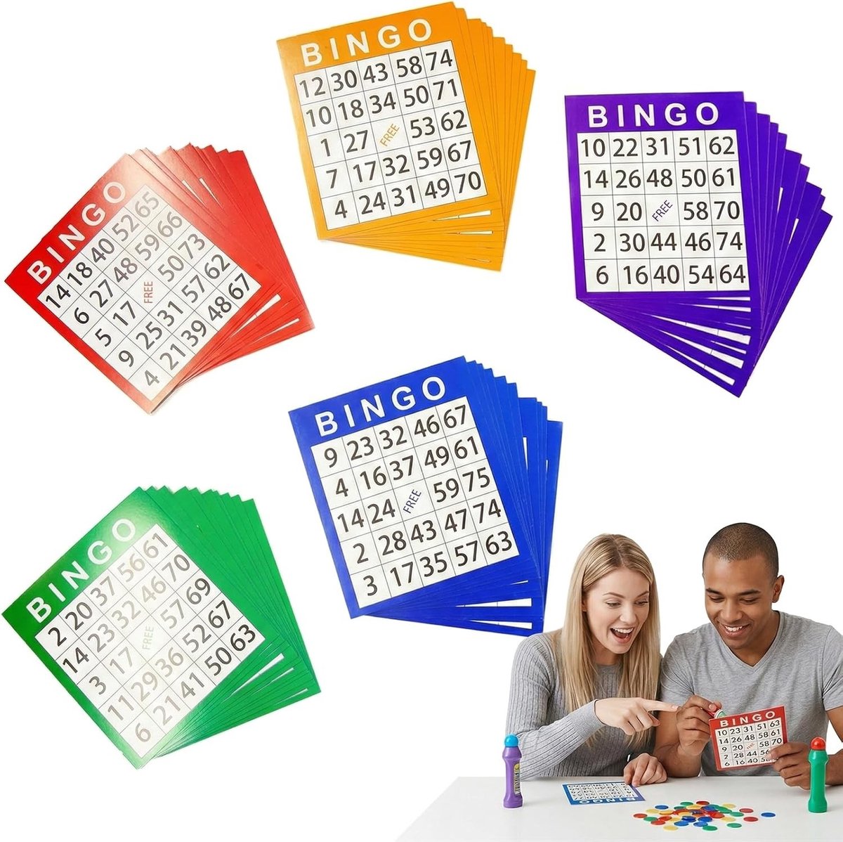 Die Cut Bingo Dozen - Herbruikbare Bingo Kaarten en Bordspel voor Volwassenen met 90 Ballen en Spelaccessoires