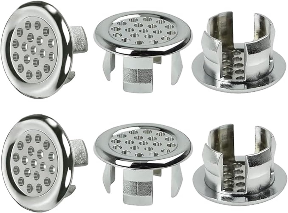 Spoelbak Overloop ring - Overloopstopring - Ring Overloop - Ideaal voor Thuisgebruik - Holle Ring Ontwerp - voor Badkamer Aanrecht Wassen IJdelheid Wastafel - 6 stuks - Zilver