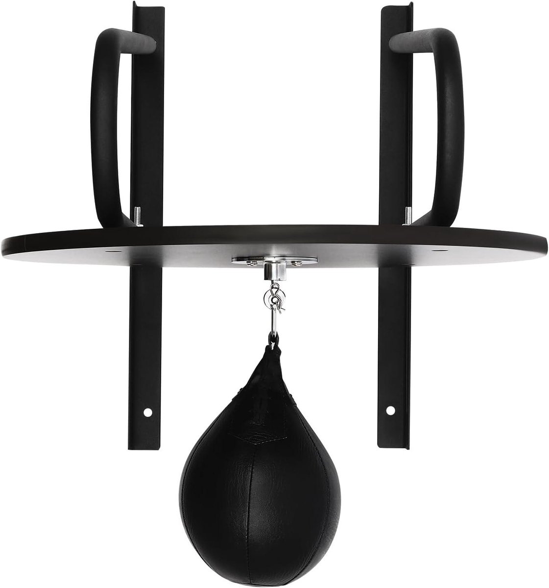 Boksbal Platform - Wandmontage Bokszak - Cardio Fitness Training - Verstelbare Hoogte - 60x60 cm - Zwart